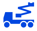 A blue truck is shown on the ground.