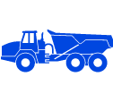 A blue truck is shown in this picture.