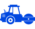 A blue tractor is shown on the ground.